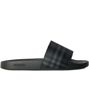 Burberry Furley Check Slides - Black