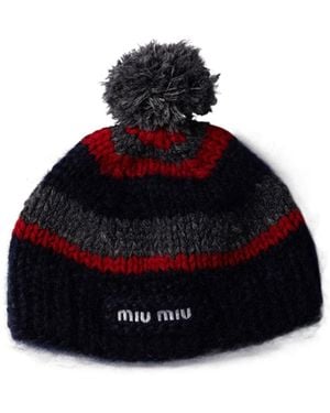 Miu Miu Knitted Hat - Blue