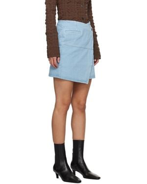 Nanushka Button-Fastening Mini Skirt - Blue