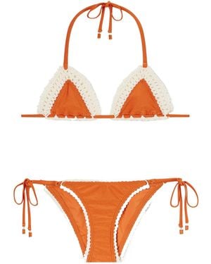 Zimmermann Mahon Crocheted Swimsuit - Orange