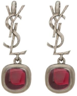 Saint Laurent Cassandre Cabochon Earrings - Pink