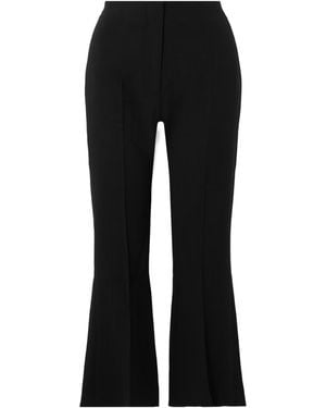 TOVE Talia Cropped Pleated Crepe Flared Trousers - Black