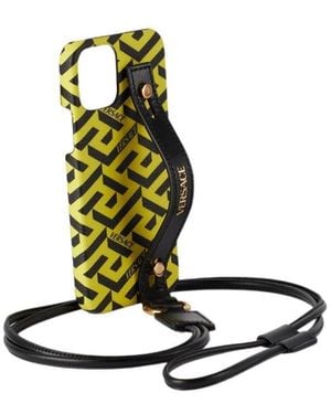 Versace La Greca Iphone 12 Mobile Phone Case - White