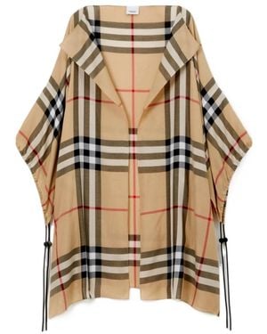 Burberry Check-Pattern Cotton Cape - Natural