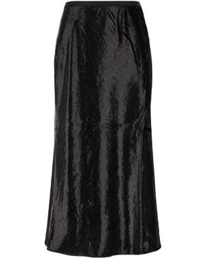 Polo Ralph Lauren Lamé Midi Skirt - Black