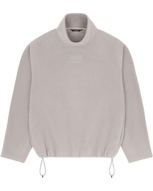 MM6 MAISON MARGIELA X SALOMON Drawstring Fleece Long-Sleeved T-Shirt - Grey