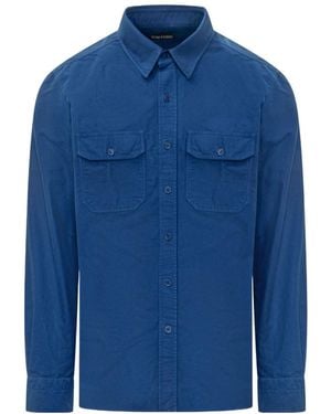 Tom Ford Military Fit Utility Shirt - Blue