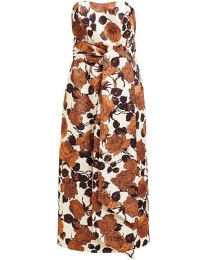 Essentiel Antwerp Juror Floral Strapless Dress - White