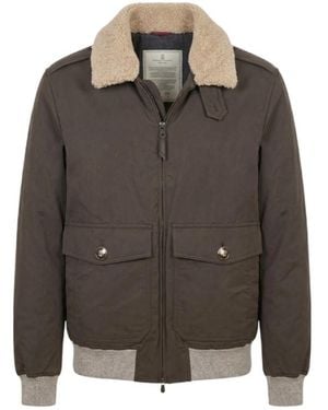 Brunello Cucinelli Long-Sleeved Cotton-Padded Jacket - Gray