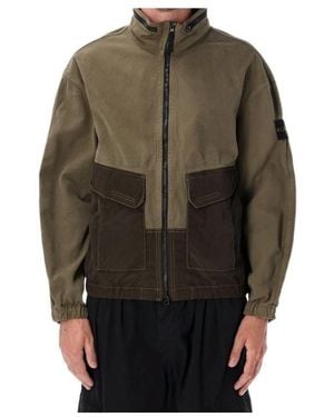 Stone Island Stand-Collar Zip-Up Jacket - Brown