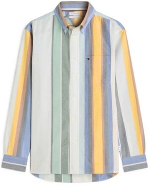 Tommy Hilfiger Relaxed Fit Multicolour Stripe Oxford Shirt - Blue