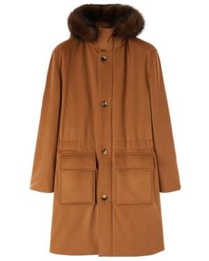 Loro Piana Tov Hooded Long-Sleeved Coat - Brown