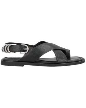 Rag & Bone Toe Strap Flat Sandals - Black