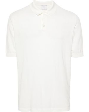 Eleventy Short Sleeved Knit Polo Shirt - White