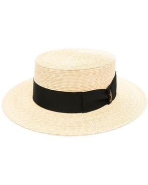 Borsalino Bow-Embellishment Fedora Hat - White