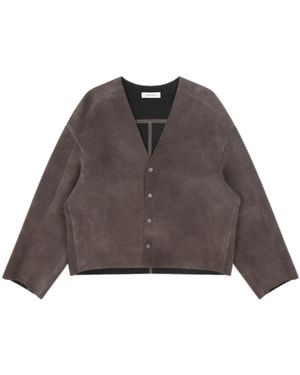 Entire studios Minimal Leather Jacket Loden - Brown