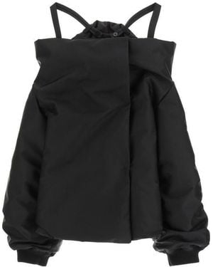 Prada Off-Shoulder Padded Re-Nylon Jacket - Black
