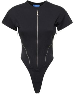 Mugler Zipper Opening And Closing Jumpsuit - Black
