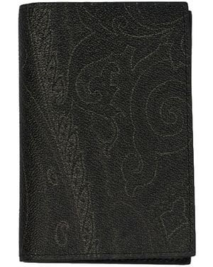Etro Arnica Paisley-Print Card Holder - Black