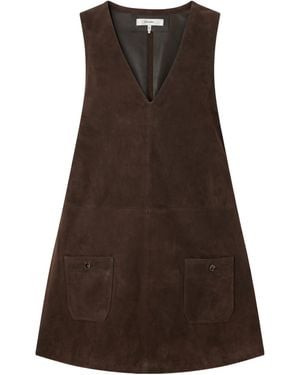 FRAME The Safari Tent Suede Mini Dress - Brown