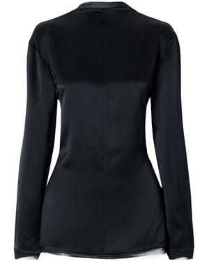 TOVE Open-Back Tie-Detailed Silk Blouse - Black