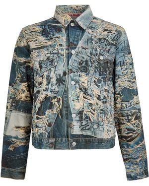 Acne Studios Printed Denim Jacket - Blue