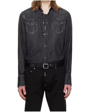 DSquared² Long Sleeved Denim Shirt - Black