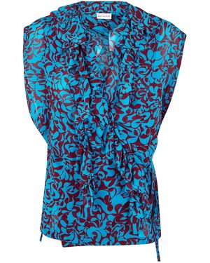 Dries Van Noten Printed Sleeveless Top - Blue