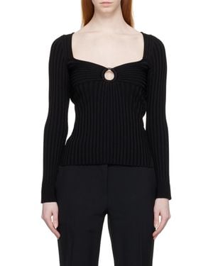 Stella McCartney Detailed Rib Knit Top - Black