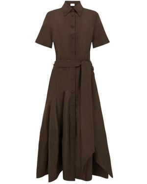 P.A.R.O.S.H. Belt Shirt Dress - Brown