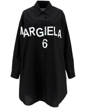 Maison Margiela 6 Logo Shirt Dress - Black