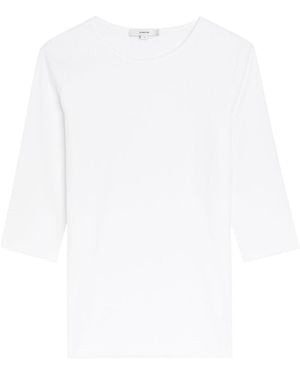 Vince Ribbed Stretch-Jersey Top - White