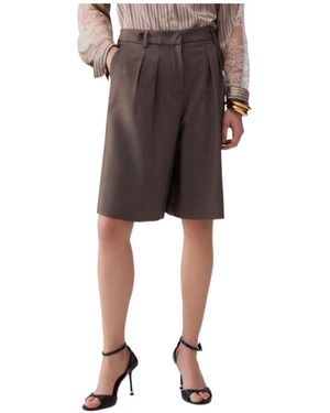 Liu Jo Mélange Fabric Shorts - Brown