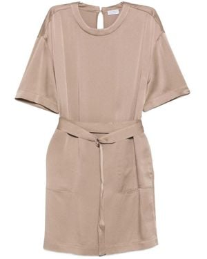 Brunello Cucinelli Belted Mini Dress - Natural
