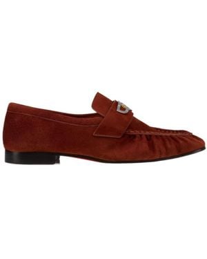 Christian Louboutin Metallic-Hardware Loafers - Red