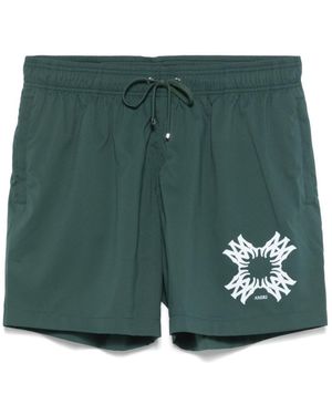 Amiri Logo-Print Swim Shorts - Green