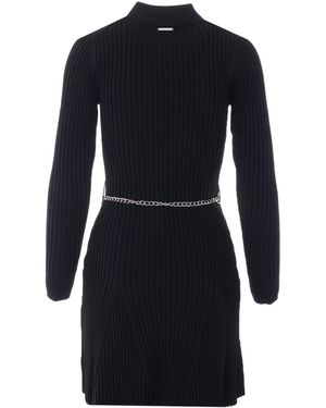 michael kors stretch knit belted dress Michael Chain-Strap Ribbed-Knit in Blue upload-20250929