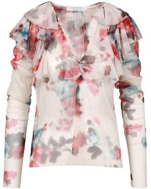 Philosophy Di Lorenzo Serafini Printed Tulle Blouse - Pink