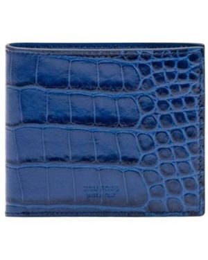 Tom Ford Logo Embossed Bifold Wallet - Blue