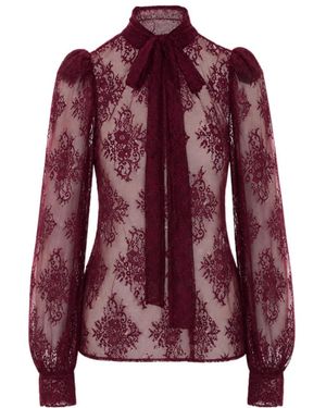 Aniye By Ruby Noir Lace Tie-Neck Top - Red