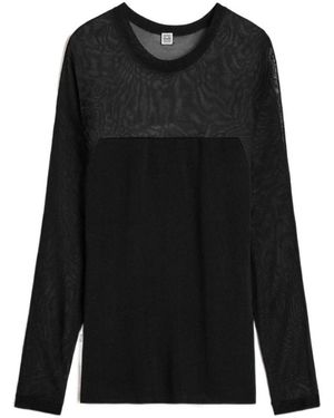 TOTEME Totême Semi Sheer Long-Sleeved Top - Black