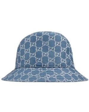 Gucci Gg Lamé Bucket Hat - Blue