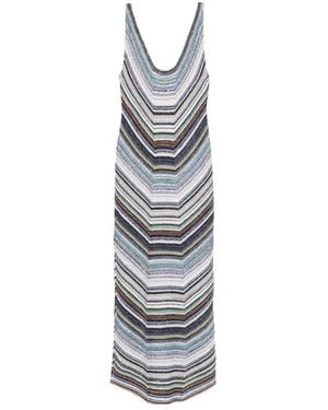 Missoni Chevron Sleeveless Maxi Dress - White