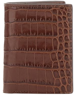 Tom Ford Embossed Leather Card Case - Brown