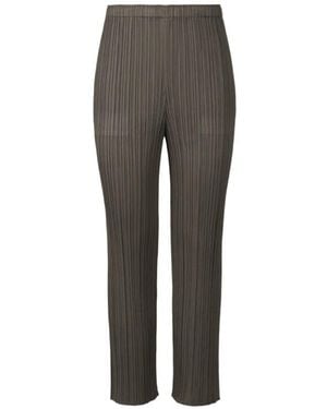 Pleats Please Issey Miyake Plissé Straight-Leg Pants - Gray