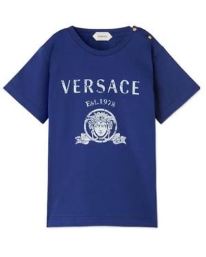 Versace Baby Printed Jersey T-Shirt - Blue