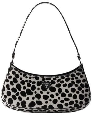 Prada Cleo Printed Shoulder Bag - White