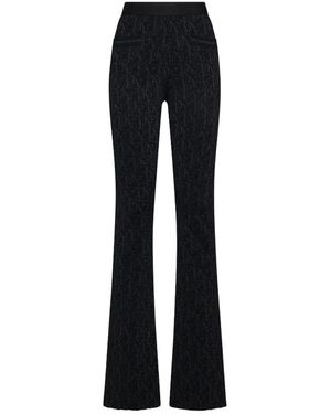Palm Angels Monogram Jacquard Knitted Trousers - Black