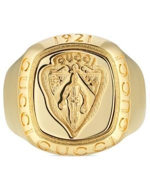 Gucci Crest Signet Ring - Metallic