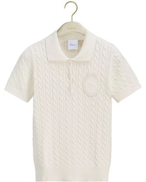 Dior Short-Sleeved Wool Knit Top - White